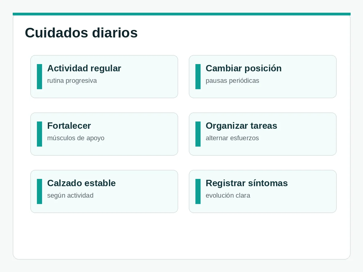 Hábitos diarios para mantener la movilidad y cuidar las articulaciones.
