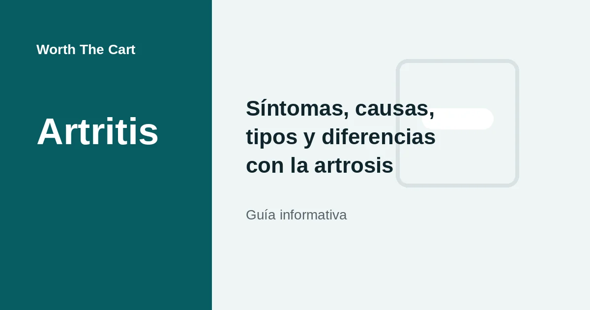 Artritis: síntomas, causas, tipos y diferencias con la artrosis.