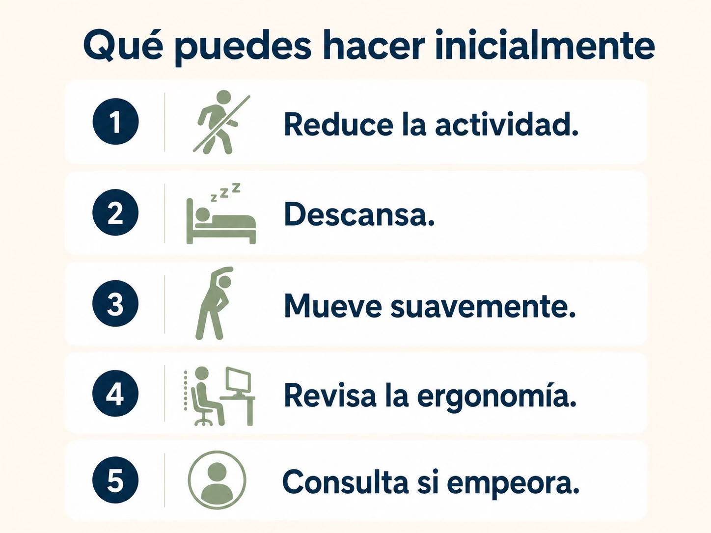 Medidas prudentes ante una molestia leve en el codo.