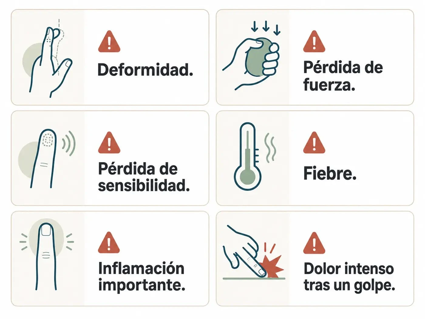 Señales de alerta en el dolor de dedos que requieren valoración médica.
