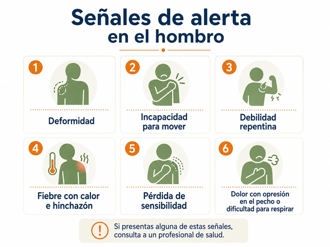 Señales de alerta en el dolor de hombro que requieren valoración profesional.