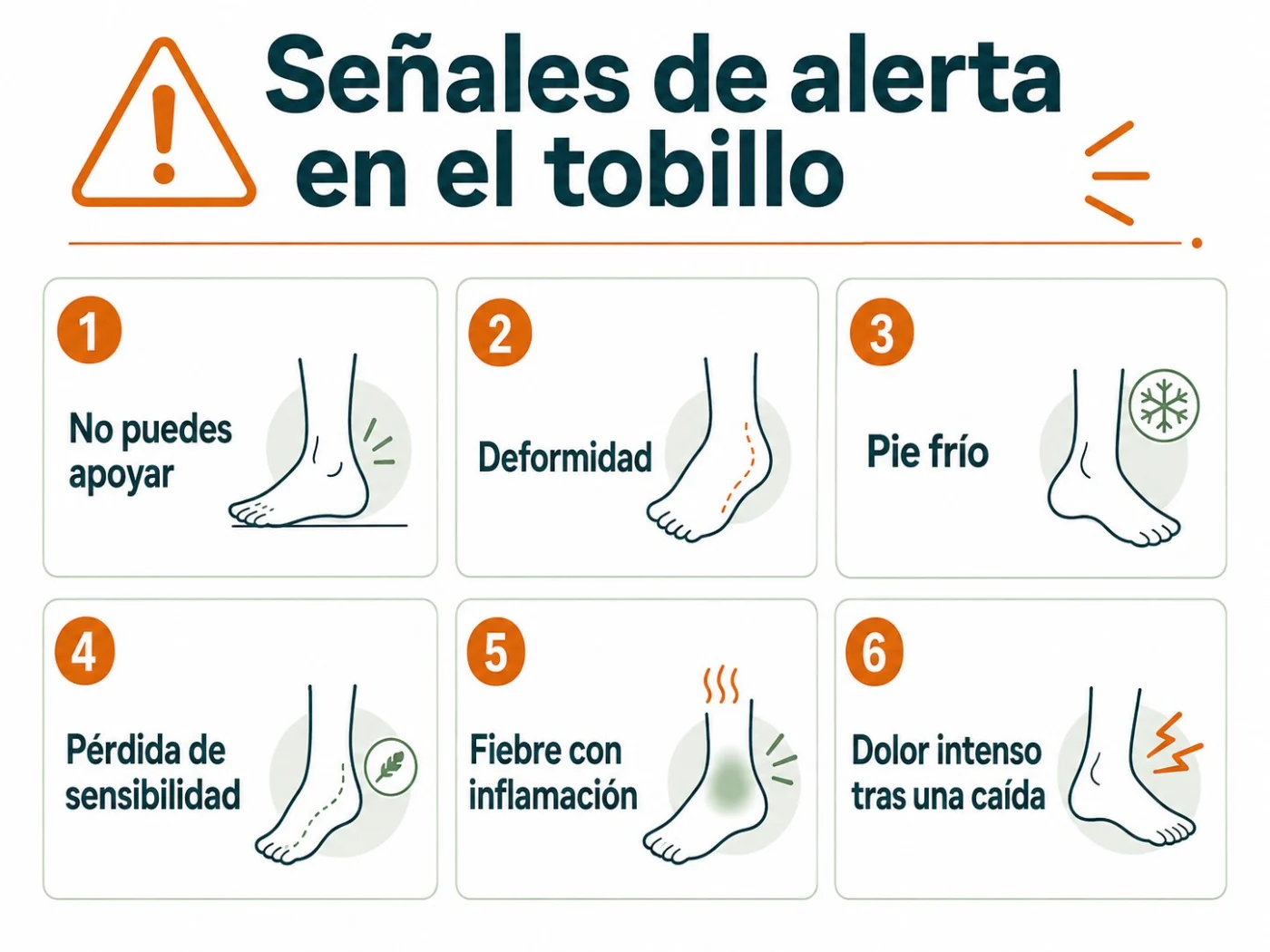 Señales de alerta en el dolor de tobillo que requieren valoración profesional.